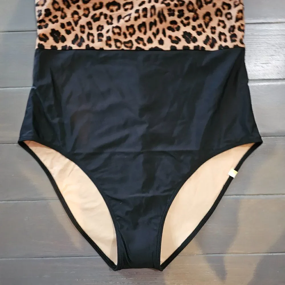 Summersalt Women’s The Surf Leo Leopard Print One-piece Swimsuit Size 4